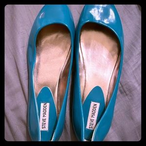 Steve Madden Teal Patent Flats